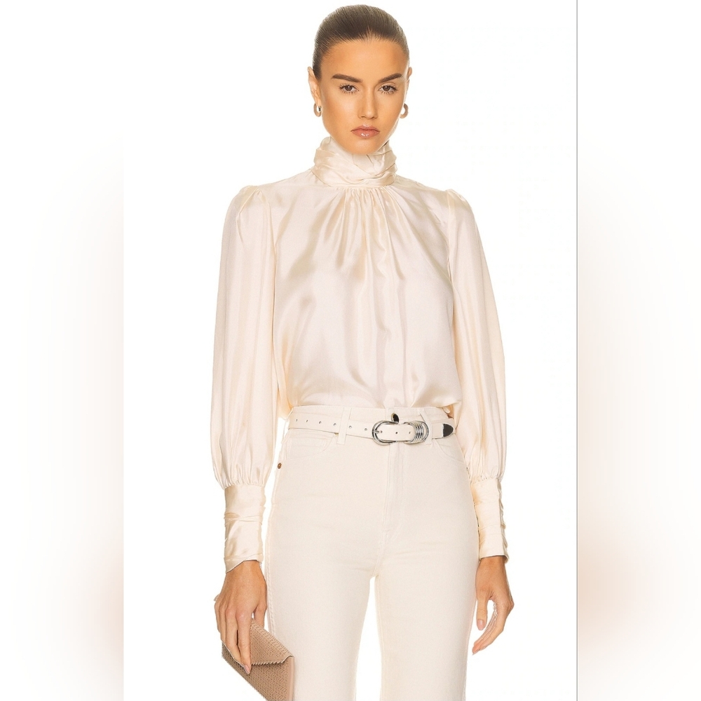 NWT Zimmermann Celestial Gathered Silk Blouse